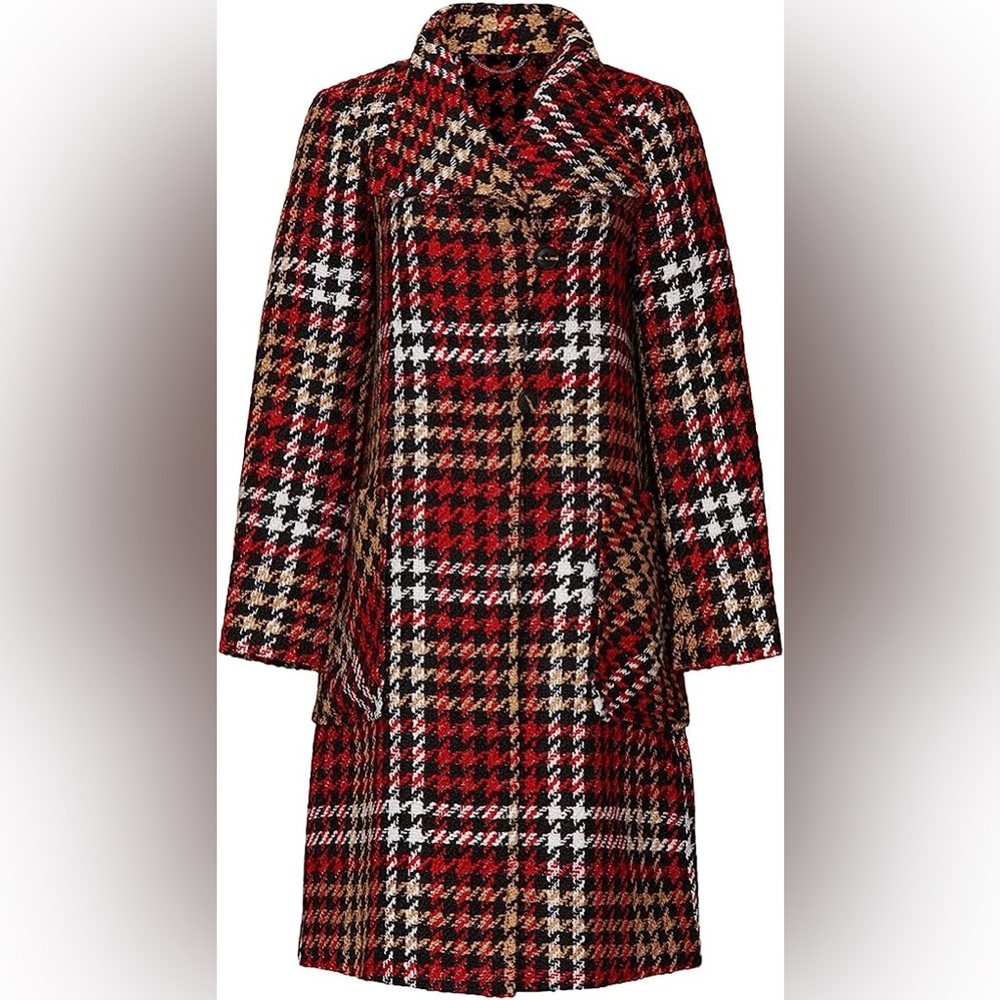 NVLT oversized red houndstooth coat size 16